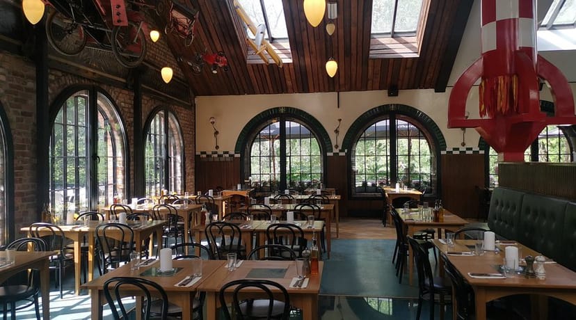 Eclectic Main Hall event venue, natural light, corporate party