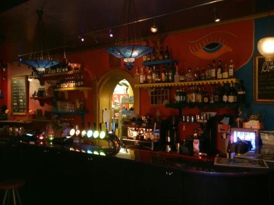 Dattera Til Hagen bar, colorful murals, cocktail reception, networking event