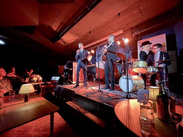 Gustav live music event Amerikalinjen, stage, cocktails
