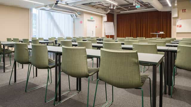 Conference room, classroom style, corporate event, training