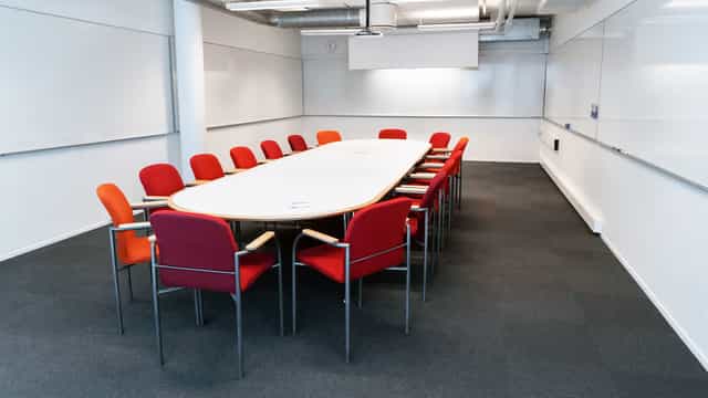 Boardroom meeting, oval table, training, conference