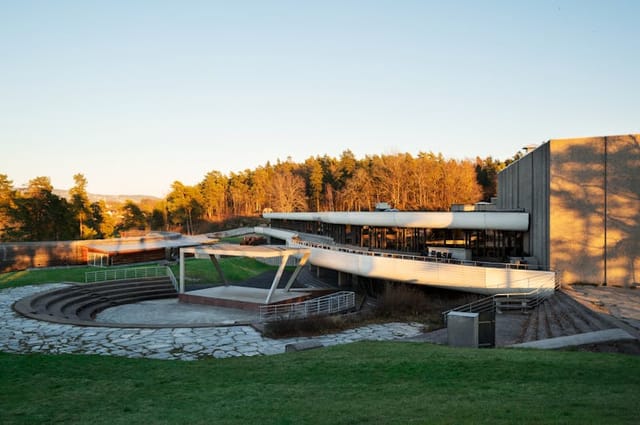 Henie Onstad outdoor concert stage, tiered seating, event venue