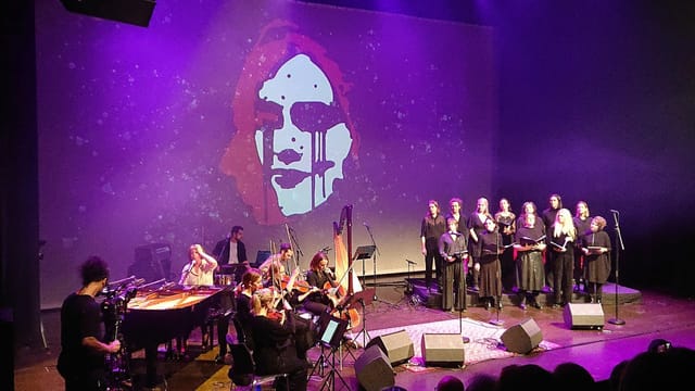 Riksscenen amphitheatre concert orchestra choir projection mapping
