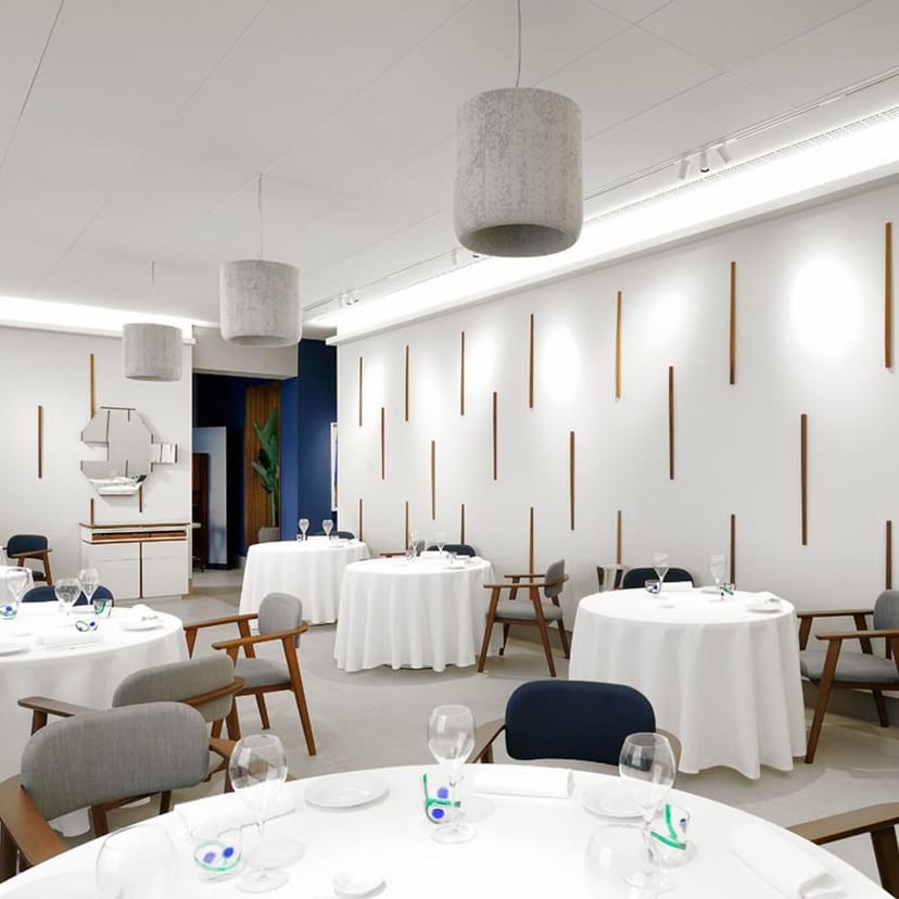 Aimo e Nadia minimalist dining for executive events.
