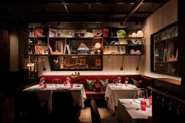 Langosteria private dining, elegant banquettes, upscale events, business meetings