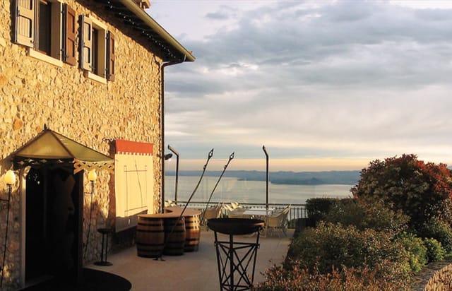Rustic espresso bar, stone building, corporate event, wedding venue