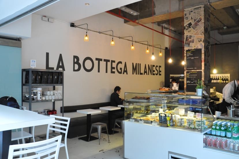 Milan cafe brunch, modern industrial networking