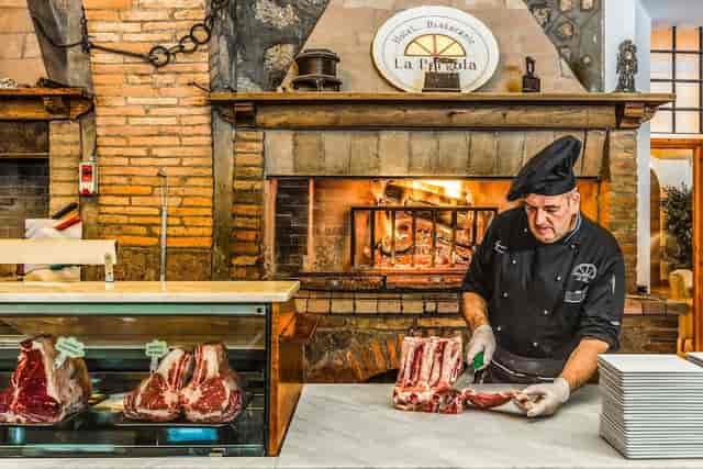 Rustic wine bar, live carving station, intimate event catering