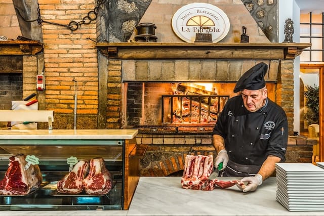 Rustic wine bar, live carving station, intimate event catering