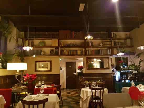 Piemontese Cantina dining, bookshelf ambiance, wine tasting, book launch