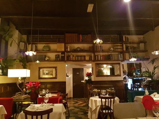 Piemontese Cantina dining, bookshelf ambiance, wine tasting, book launch