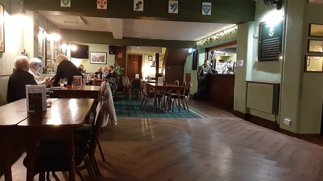 Rustic Irish pub party room, intimate event venue