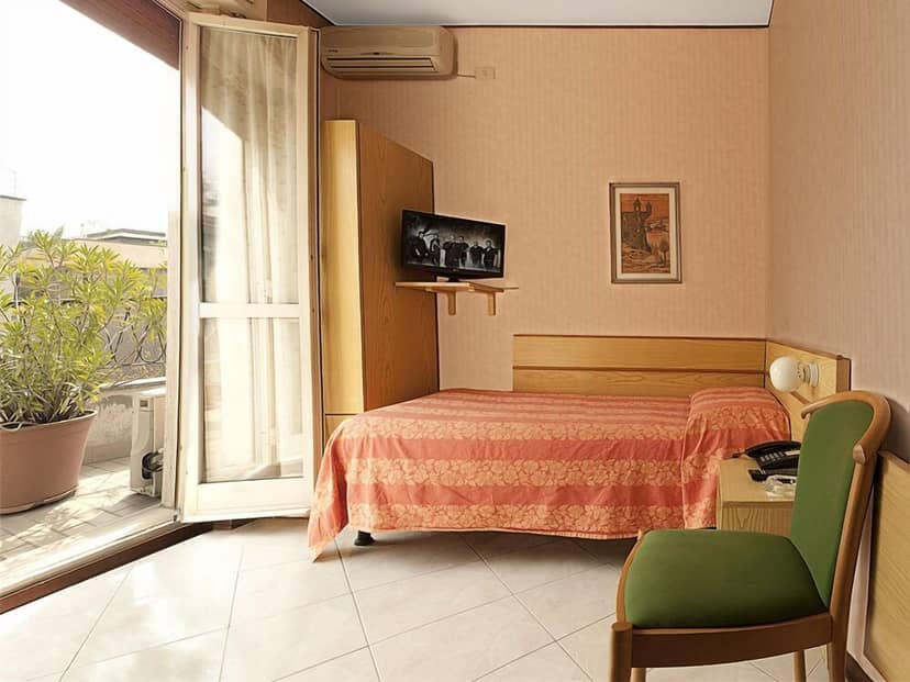 Hotel room balcony, budget event accommodation