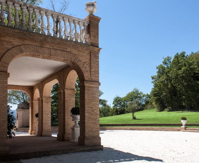 Villa Nena outdoor event venue, loggia, cocktail reception, elegant ceremony