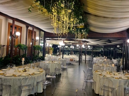Elegant wedding ballroom Terrazza Panoramica draped, green