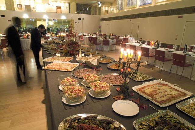 Elegant buffet event catering, corporate dinner, cocktail reception