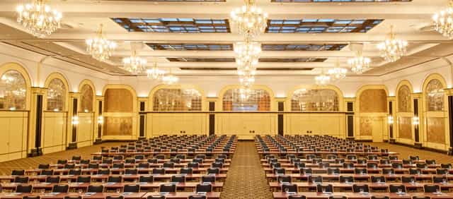 JW Marriott Berlin Grand Ballroom - elegant conference seating, premium event venue.