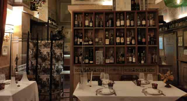 Montalcino Ristorante table, wine cellar, upscale dining, Italian event