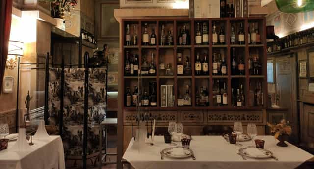 Montalcino Ristorante table, wine cellar, upscale dining, Italian event