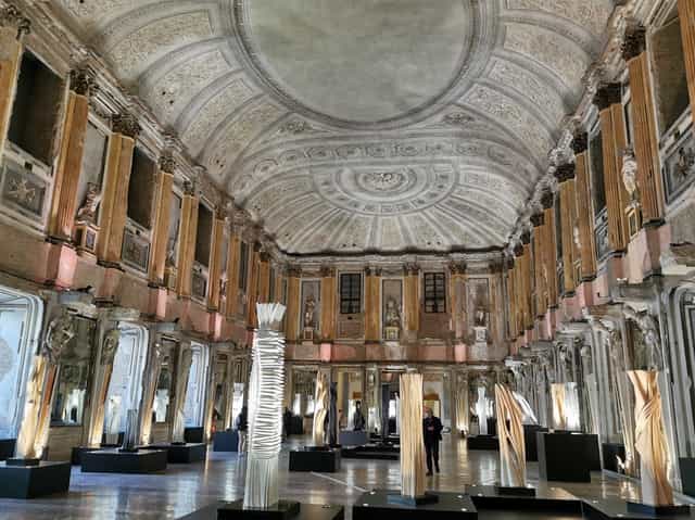 Milano Palazzo Reale gala hall, art installations.