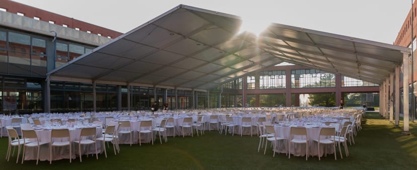 Sala Ferrario MalpensaFiere outdoor banquet event tent seating