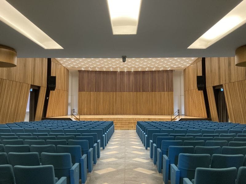 Milan University modern conference venue stage