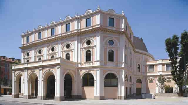 Teatro Dal Verme gala venue, historic arched facade.