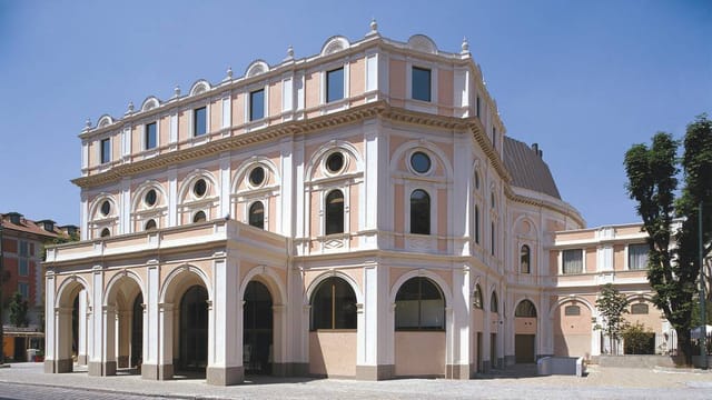 Teatro Dal Verme gala venue, historic arched facade.