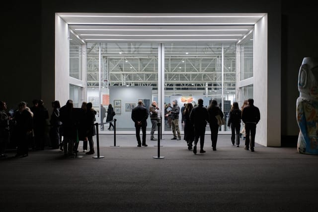 Modern event entrance, glass facade, exhibition, product launch