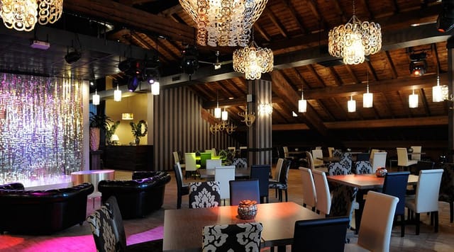 Maison Milano chic event space, chandeliers, party, reception