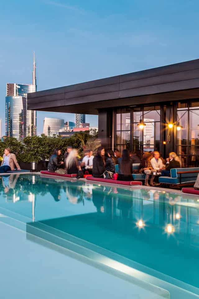 Ceresio7 rooftop pool, upscale event venue