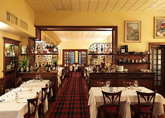 Bice Milano restaurant, warm lighting, elegant dinner, private party