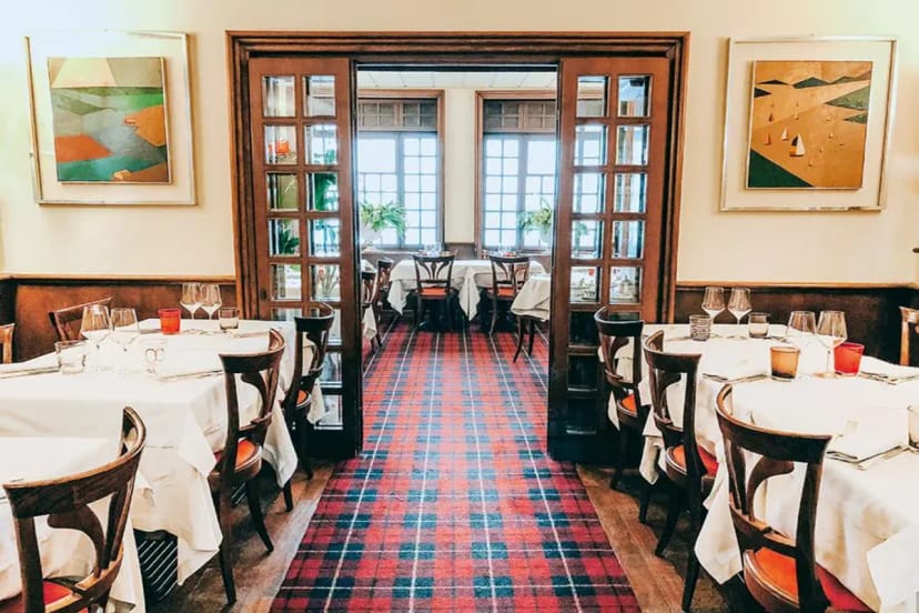 Bice Milano tartan interior private dining event