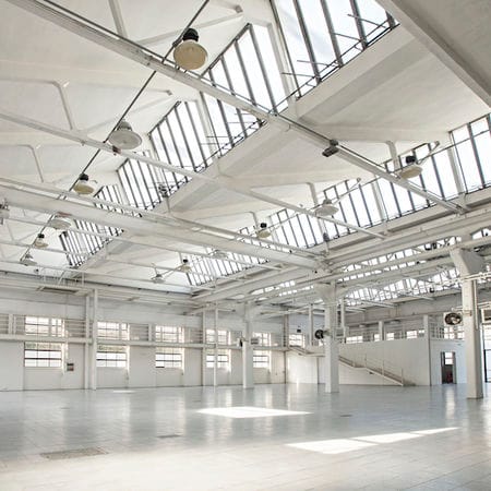 Industrial event space, Milan, launch venue