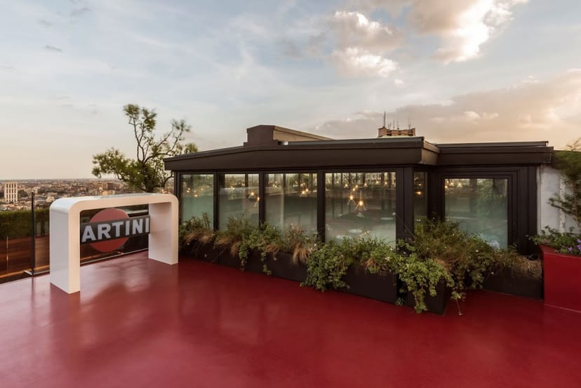 Rooftop bar, cocktail reception, product launch, city views