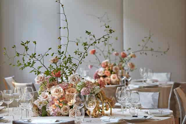 Elegant dining setup at Loggia, Mandarin Oriental, Milan for weddings and upscale events.
