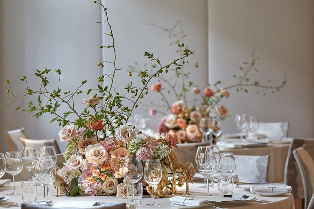Elegant dining setup at Loggia, Mandarin Oriental, Milan for weddings and upscale events.