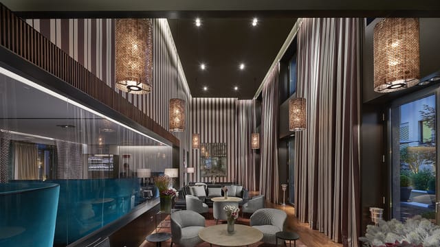 Milan Mandarin Oriental executive lounge, VIP event, networking