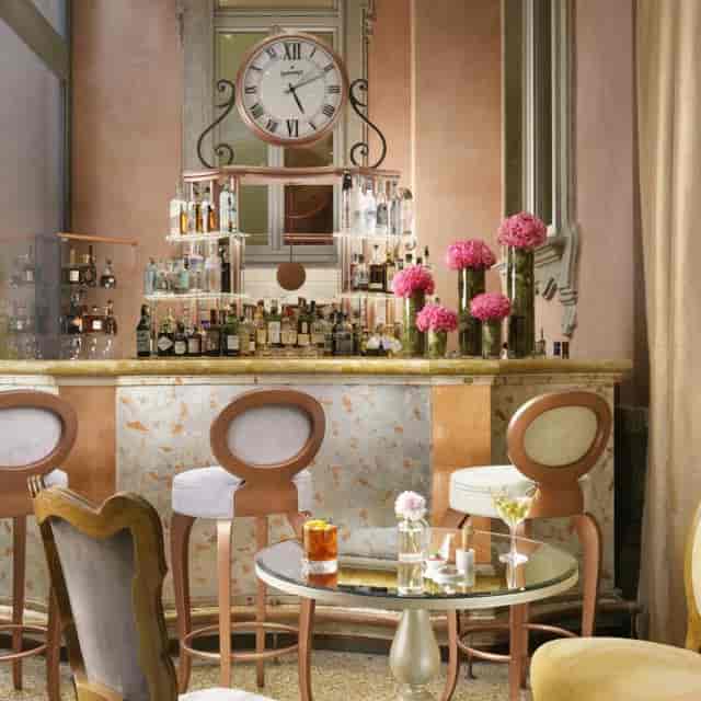 Château Monfort Mezzanotte bar, marble, VIP lounge, cocktail reception