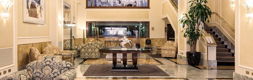 Doria Hotel lobby: Classic, elegant event space for meetings & receptions.
