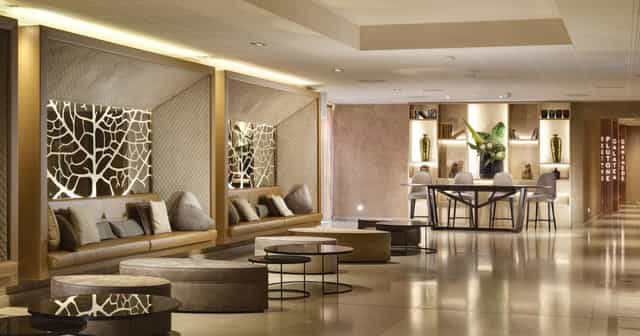 Enterprise Hotel Event Plaza, modern lobby, conference, networking