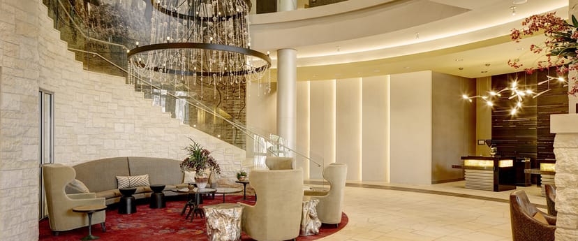 Archer Hotel Austin lobby, staircase, event, Austin