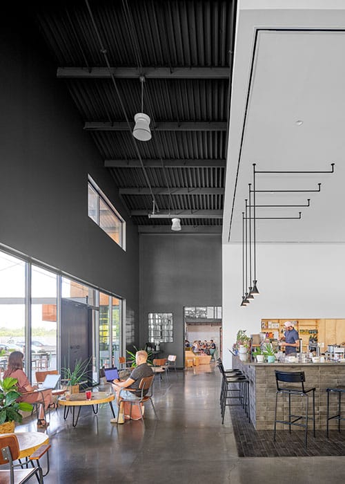 Medici Roasting cafe, industrial event space, modern venue