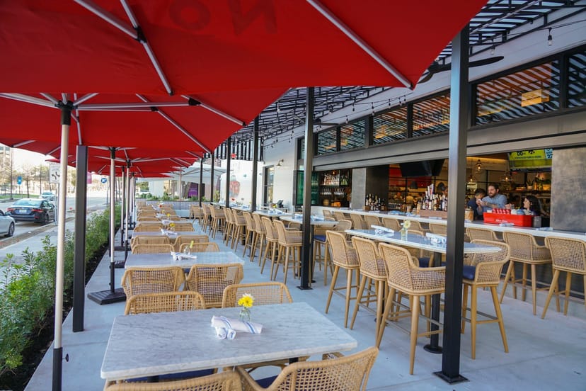 North Italia patio reception bar outdoor dining