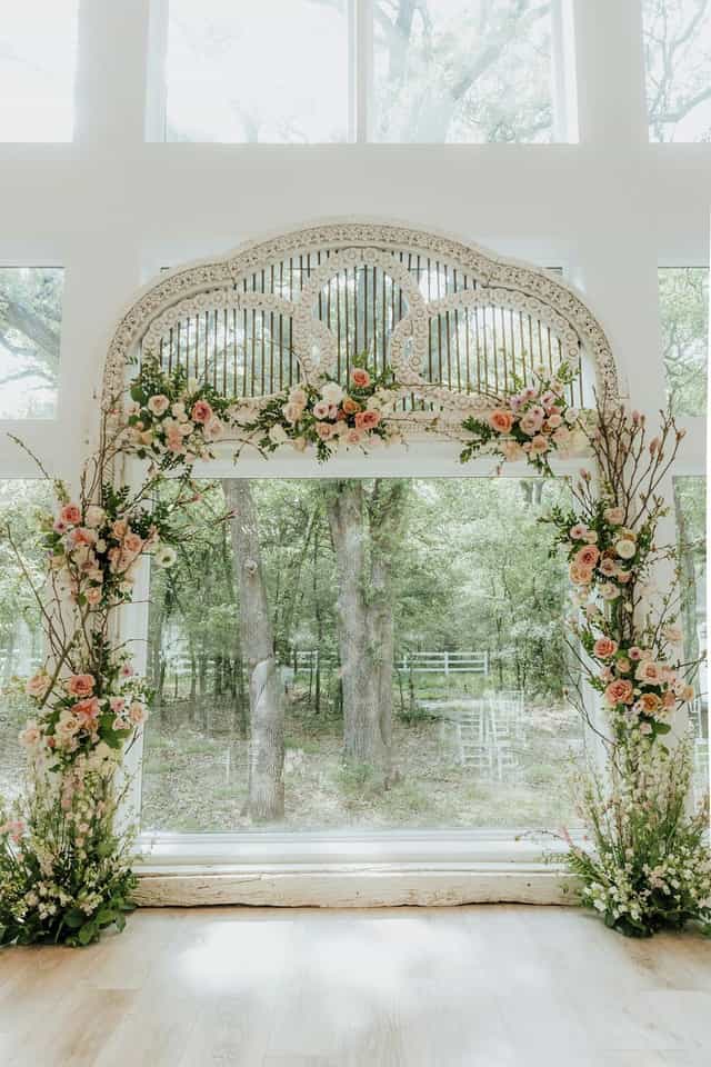 French Farmhouse wedding floral arch backdrop gala