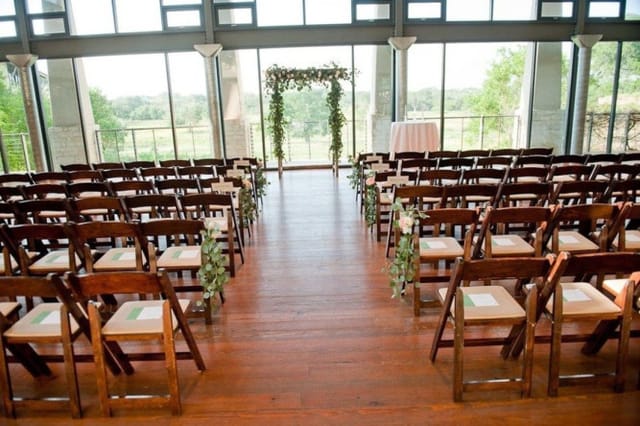 Wildflower Center ceremony, altar, natural light, event