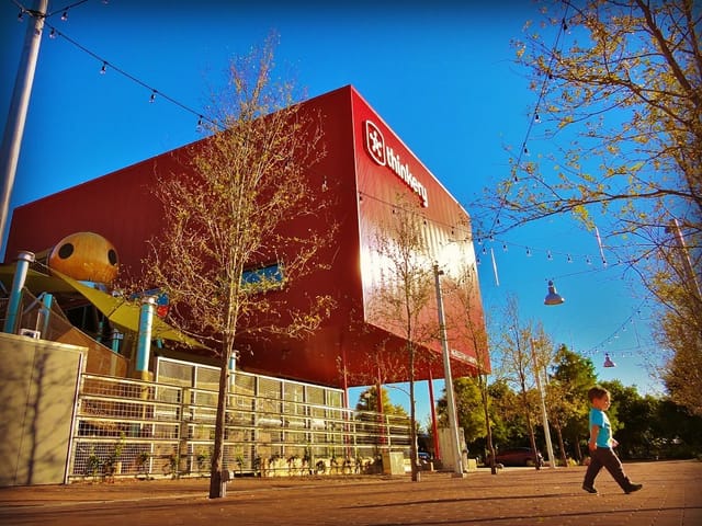 Thinkery main floor event venue, modern architecture, corporate meeting