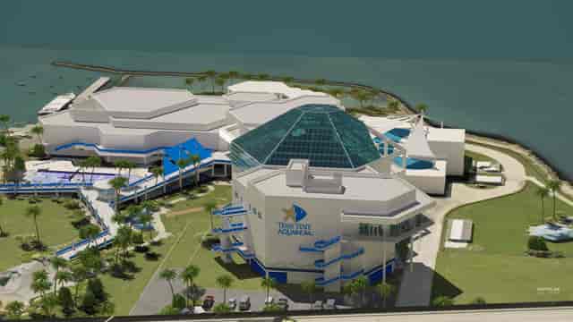 Texas Aquarium waterfront event venue, unique architecture
