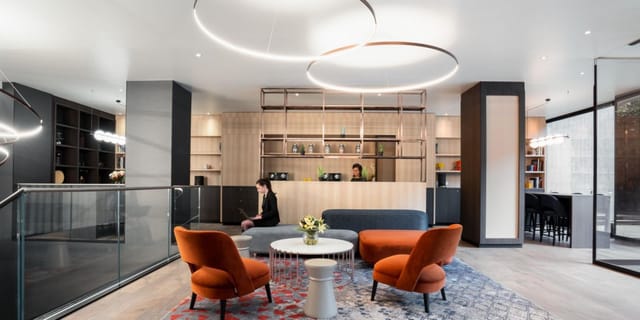 Crowne Plaza Geneva modern lounge, event networking space