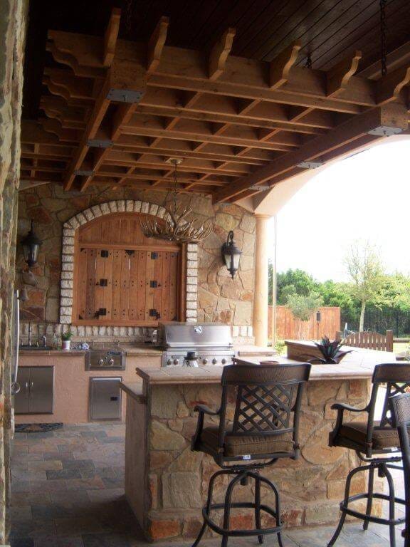 Austin outdoor kitchen event venue grill